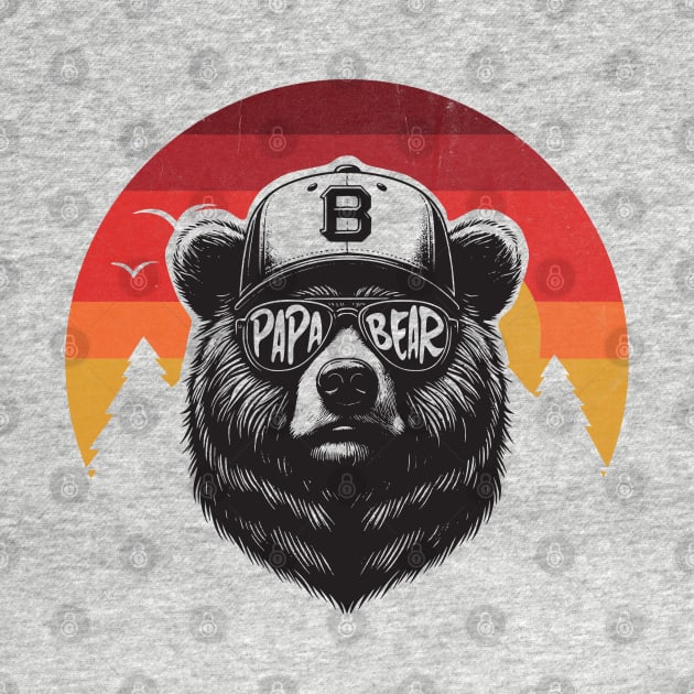 Retro Vintage Papa Bear by susanne.haewss@googlemail.com